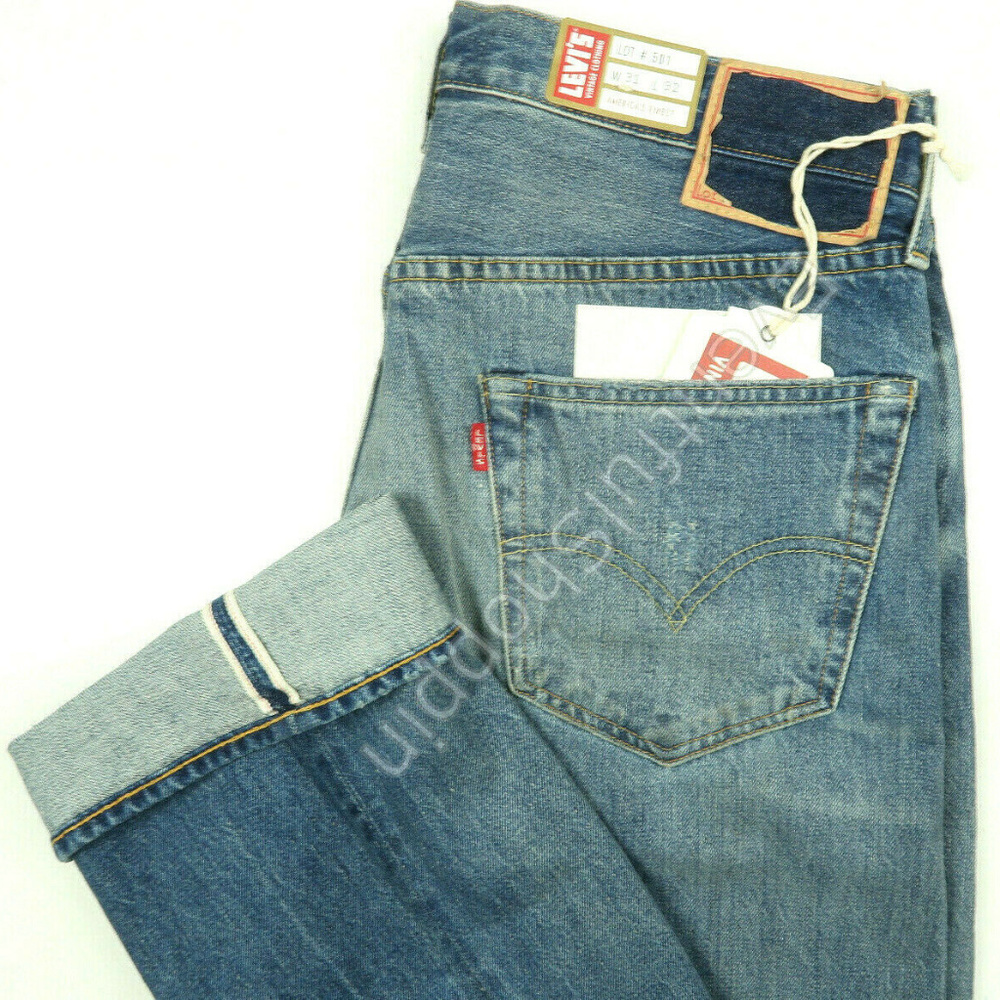 Levis LVC 1955 501 Selvedge Patched Repaired Jeans - Picture 1 of 5